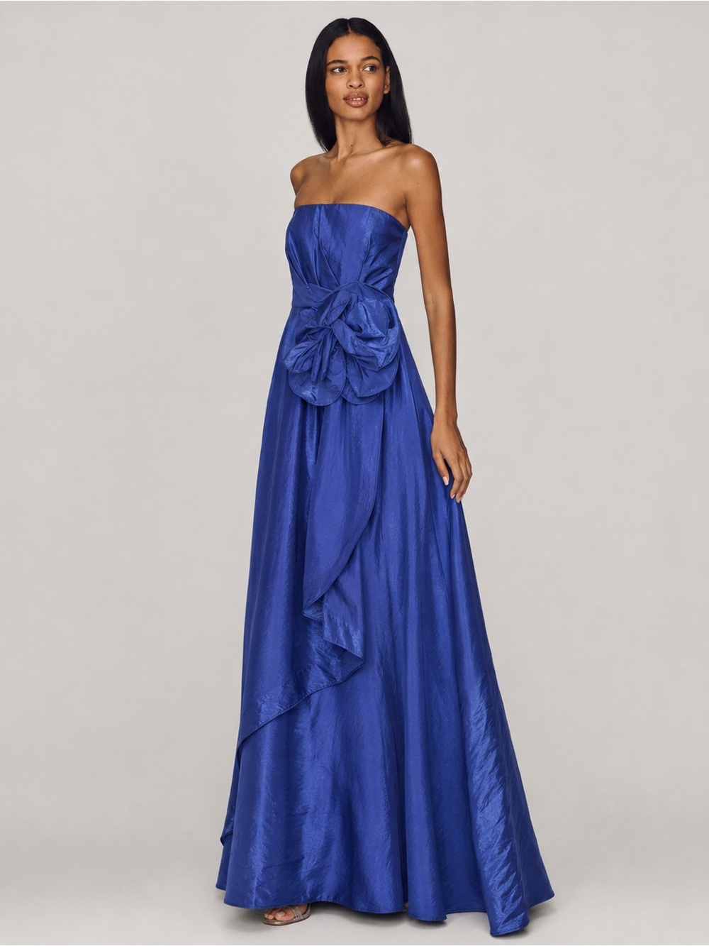 NWT Muse by Marchesa Bluebell Rosette Strapless Textured Organza Dress Sz 8